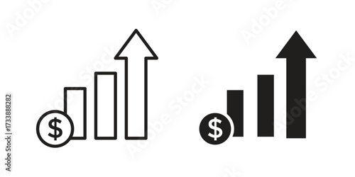 Chat arrow grow icon. flat and stroke style Collection. simple symbol