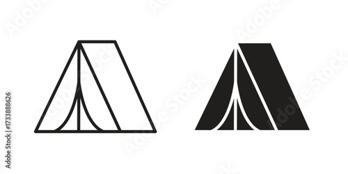 Camping icon. flat and stroke style Collection. simple symbol