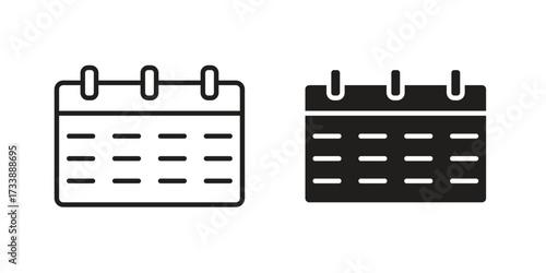 Calendar pen icon. flat and stroke style Collection. simple symbol