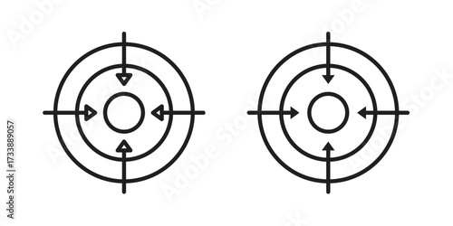 Bullseye pointer icon. flat and stroke style Collection. simple symbol