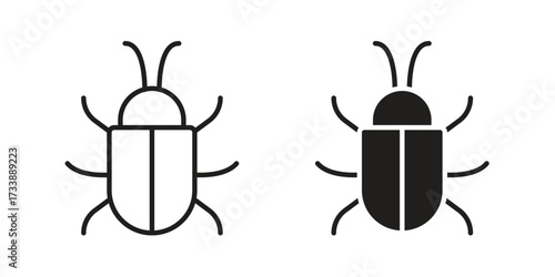 Bug icon. flat and stroke style Collection. simple symbol