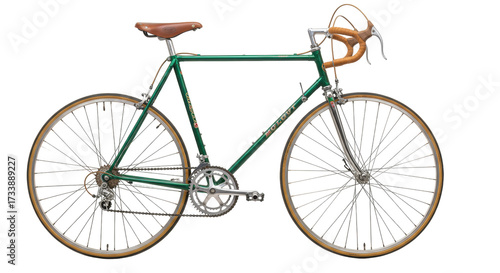 фотографія Vintage green Molot bicycle isolated on transparent background, classic road bik