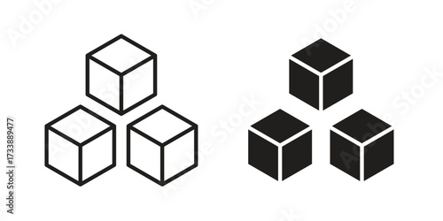 Boxes icon. flat and stroke style Collection. simple symbol