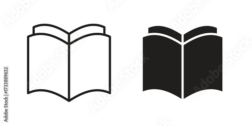 Book open icon. flat and stroke style Collection. simple symbol