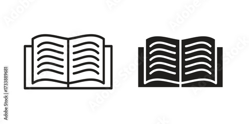 Book icon. flat and stroke style Collection. simple symbol