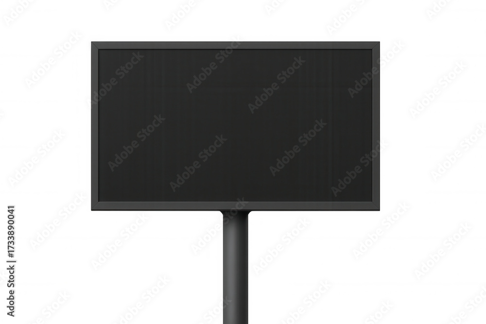 Fototapeta premium Black empty digital display screen providing information or advertising mockup, standing on transparent background