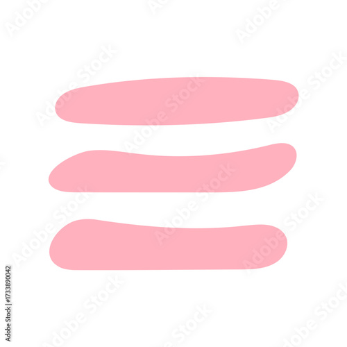 Three soft pink watercolor brush lines, versatile for decorative
modern compositions.
