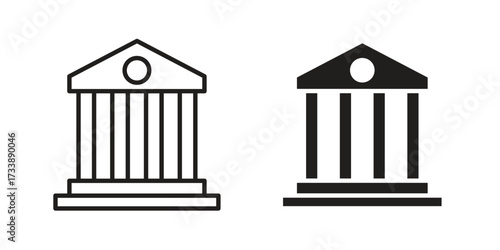 Bank icon. flat and stroke style Collection. simple symbol