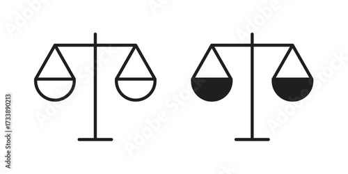 Balance scale icon. flat and stroke style Collection. simple symbol