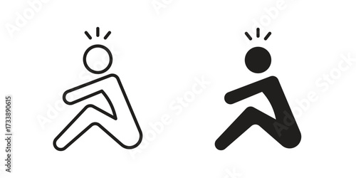 Anxiety or stress icon. flat and stroke style Collection. simple symbol