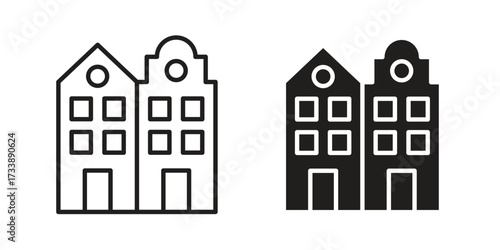 Amsterdam icon. flat and stroke style Collection. simple symbol