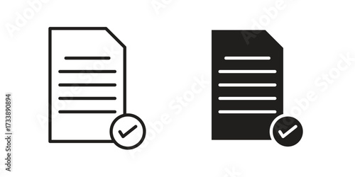 Accept document icon. flat and stroke style Collection. simple symbol