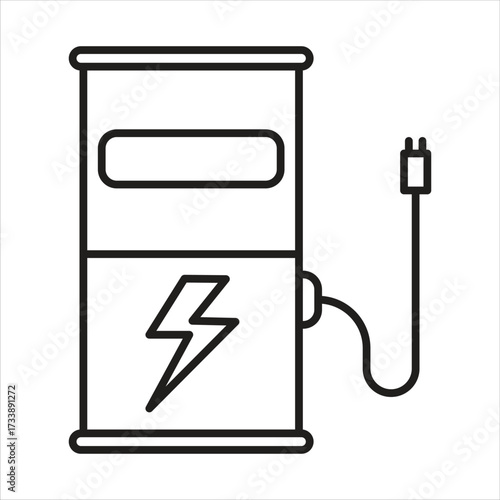 Electric Vehicle Charging Station Icon Design Elements Illustration