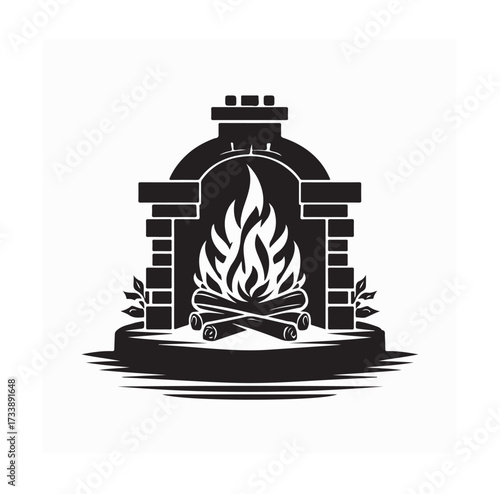 Cozy Home Fireplace Interior Vector Design Warm Atmosphere Illustration