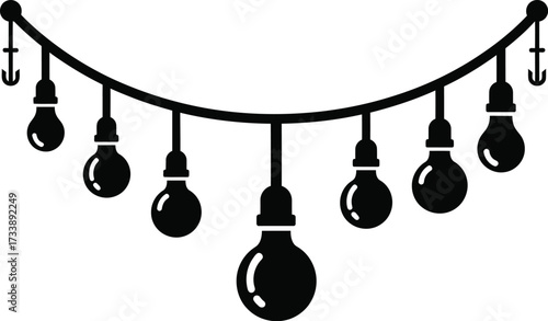 Hanging light bulbs string