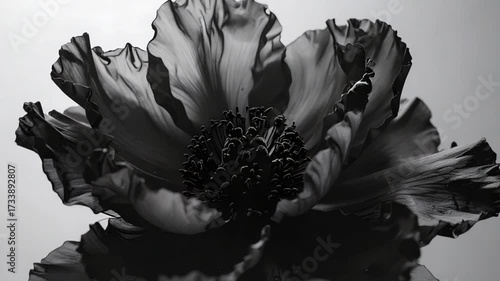 Black and white flower close up