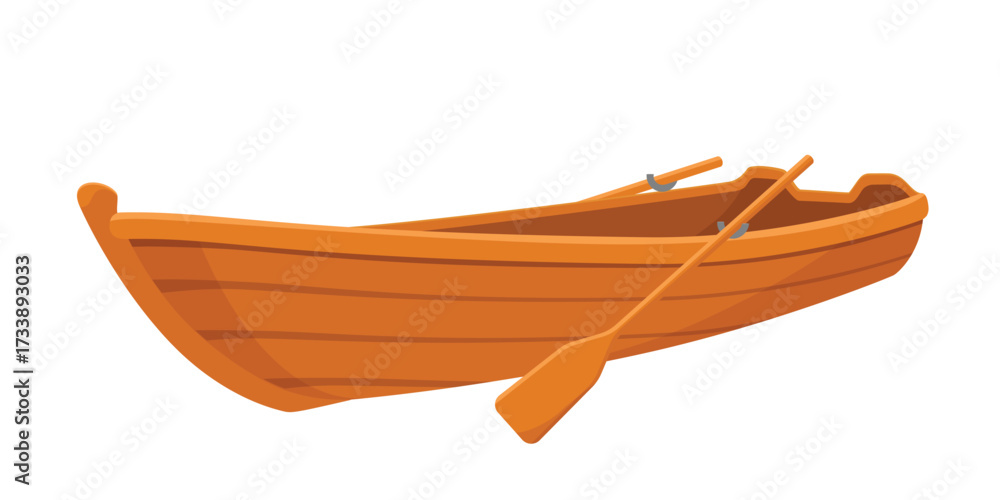 Ταπετσαρία Wooden paddle boat with oars
