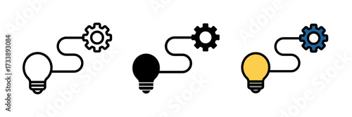 Implementation icon Concept of assessment efficacy control and automate productive symbol vector icons illustrations for graphic design.