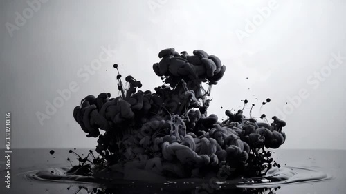 Dark ink dispersion in water