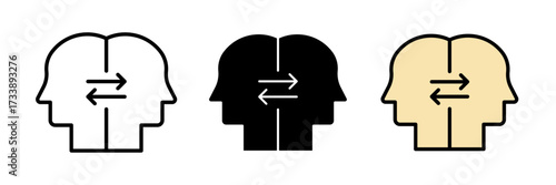 Interpersonal relationship icon vector icon set stroke, filled and colored concept for web design.
