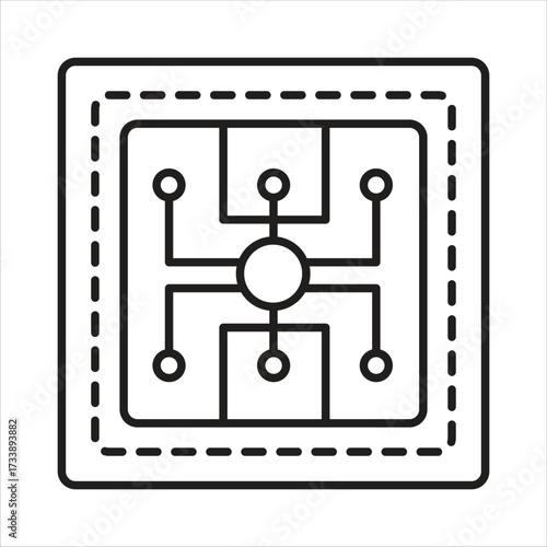 Central Processing Unit Icon Design Elements Illustration