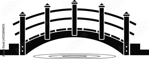 Bridge vector silhouette illustration icon set