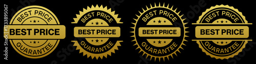 Best Price Guarantee Badge Labels Gold Emblem Design