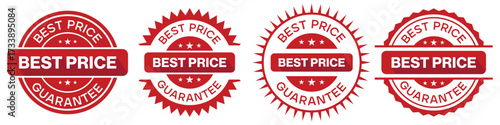 Best Price Guarantee Badge Labels Red Emblem Design