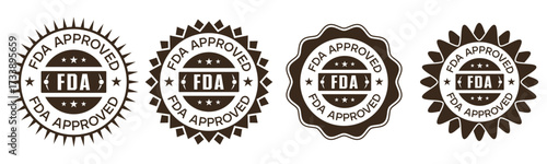 FDA Approved Badge Labels Brown Certification Emblem