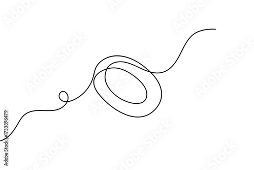 Continuous  one line art wedding ring modern minimalist outline vector illustration isolated background
