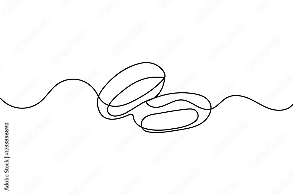 Obraz premium Wedding ring continuous one line drawing minimalist style simple outline vector illustration isolated 