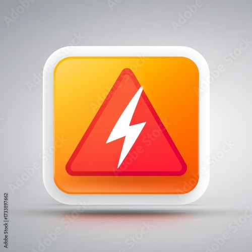 An electricity hazard warning sign. Depicting a lightning bolt inside of a red triangle set on an orange background Free Download An electricity hazard warning sign. Depicting a lightning bolt inside of a red triangle set on an orange background - GFXLoad