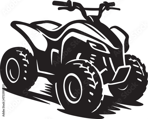 Dynamic silhouette of a powerful all terrain vehicle atv ready for adventure and off road exploration