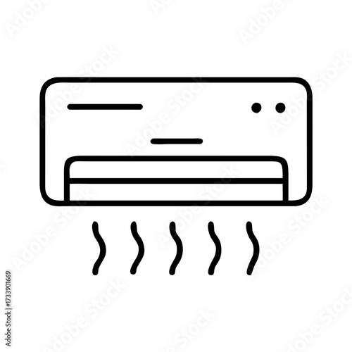 Vector art of air conditioner icon symbol of cooling and comfort in the room or house