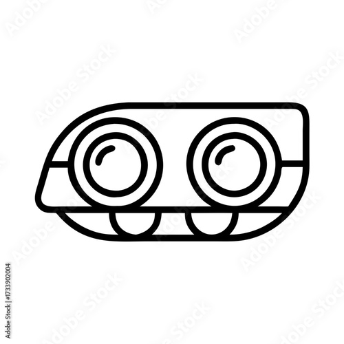 Vector art of front view of binocular optical instrument for viewing distant objects