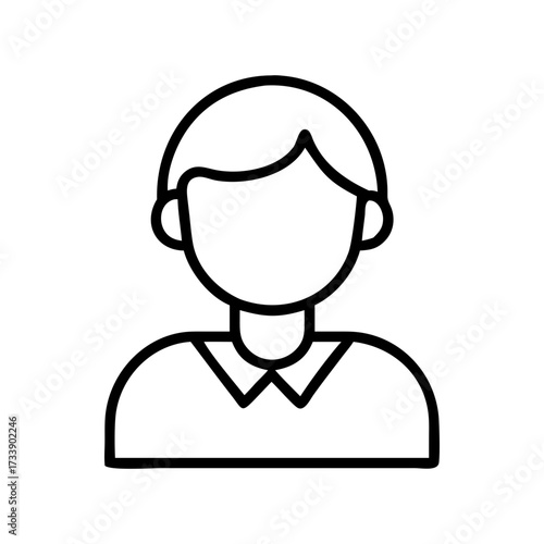 Illustration of a faceless man with side parted hair for user interface