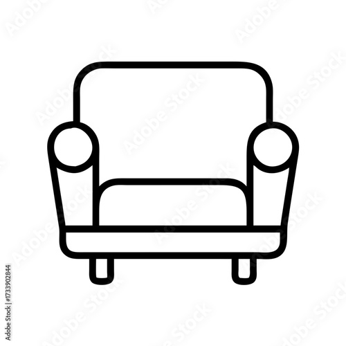 Vector art of classic armchair line art comfortable furniture for relaxation and home decor