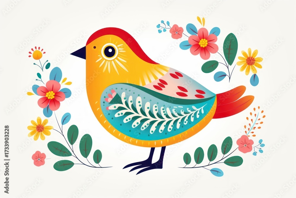 Obraz premium A love bird art pattern.
