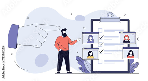 Hiring process of a new employee for an open job position.