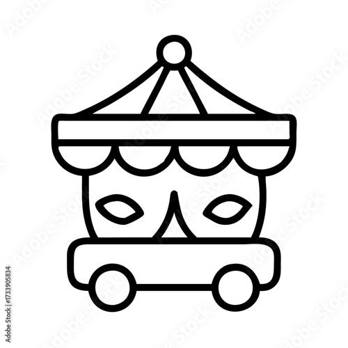 Illustration of a carnival ride funfair attraction for entertainment
