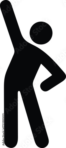 side stretch exercise silhouette vector icon