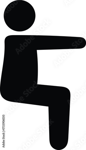 squat exercise silhouette icon on transparent background