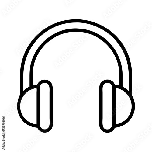 Vector art of headphones icon minimalist style headphones for listening to music or podcast