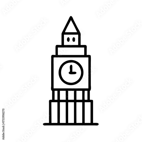 Vector art of big ben london landmark icon vector illustration clock tower in westminster