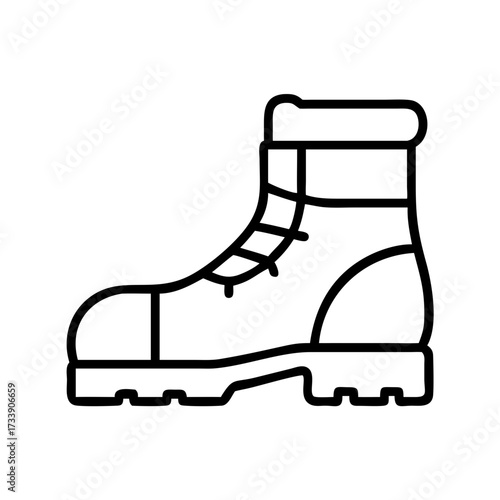 Illustration of a robust and reliable work boot with a thick sole