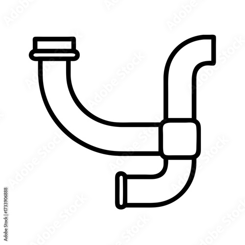 Vector art of outline icon of a water heater, a modern appliance for heating water
