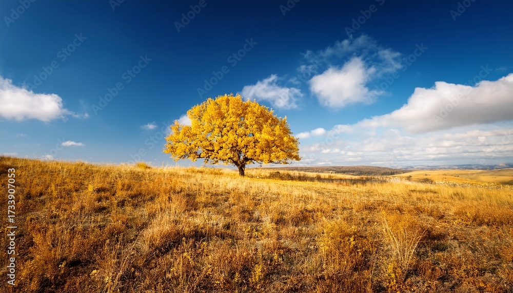 Fototapeta premium Yellow Tree And Sky
