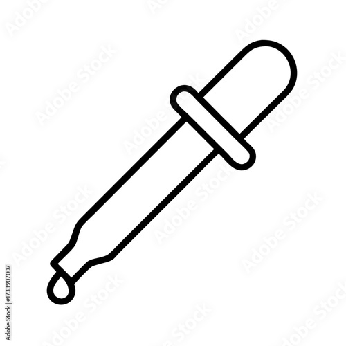 Illustration of a dropper with a drop of liquid for medical or scientific use