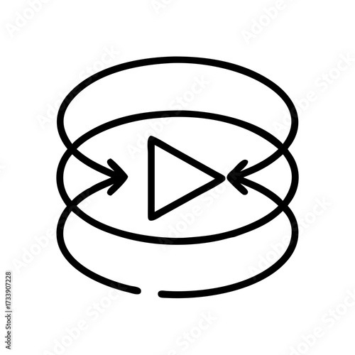 Vector art of virtual reality video presentation, showcasing immersive experiences and interactive content