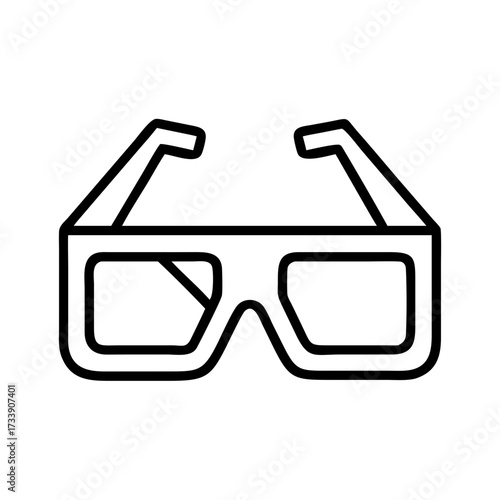 Vector art of 3d glasses concept of entertainment, movie, cinema, and virtual reality